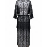 RUBY Sheer Lace Tie-Front Dress
