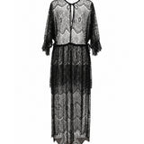 RUBY Sheer Lace Tie-Front Dress