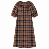Staud Plaid Print Long Dress