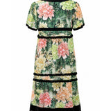 Trelise Cooper “Green Eyed” Floral Tiered Midi Dress