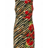 Versace Zebra & Tropical Hibiscus Shift Dress