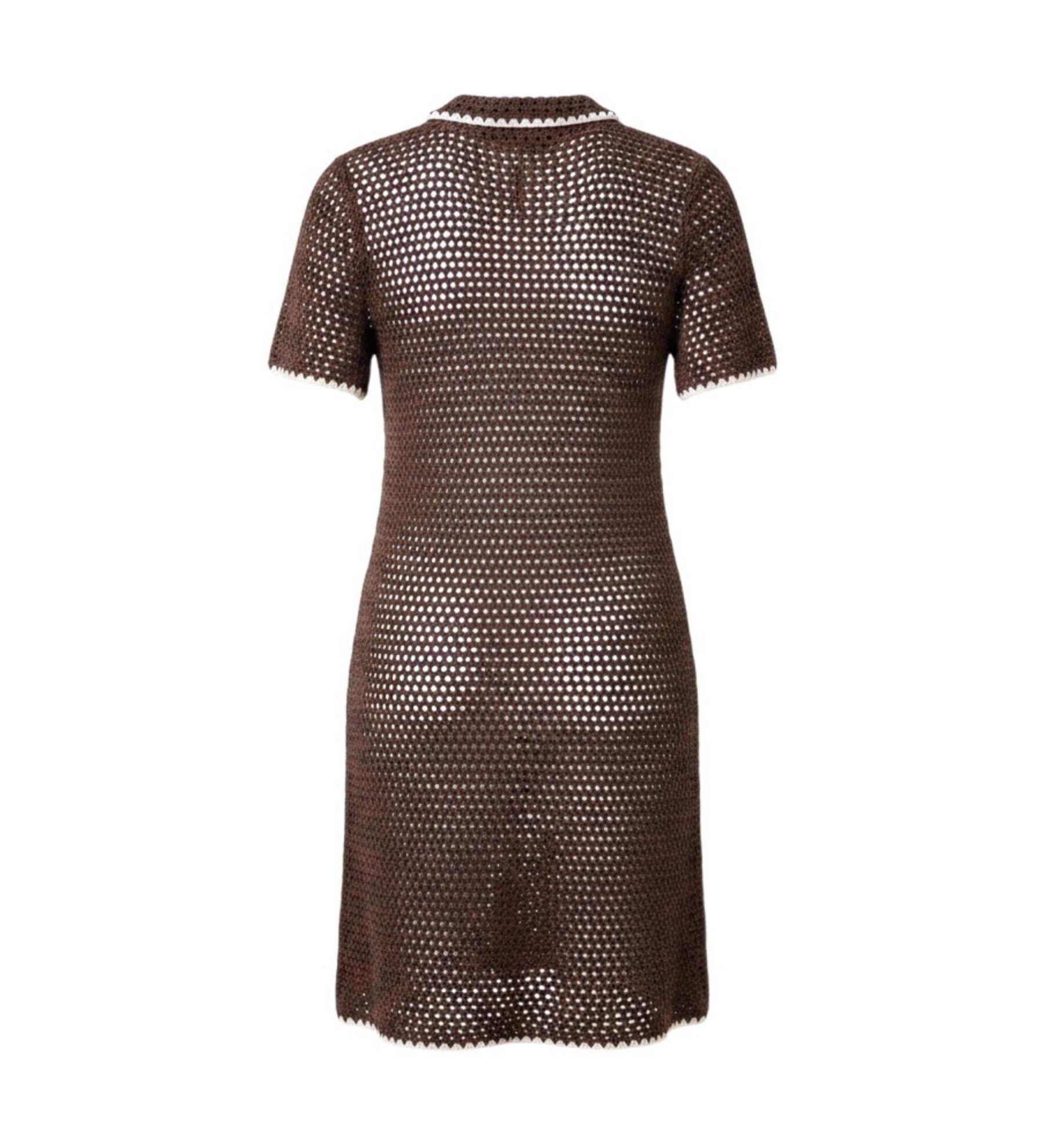 Wynn Hamlyn Brown Crochet Dress