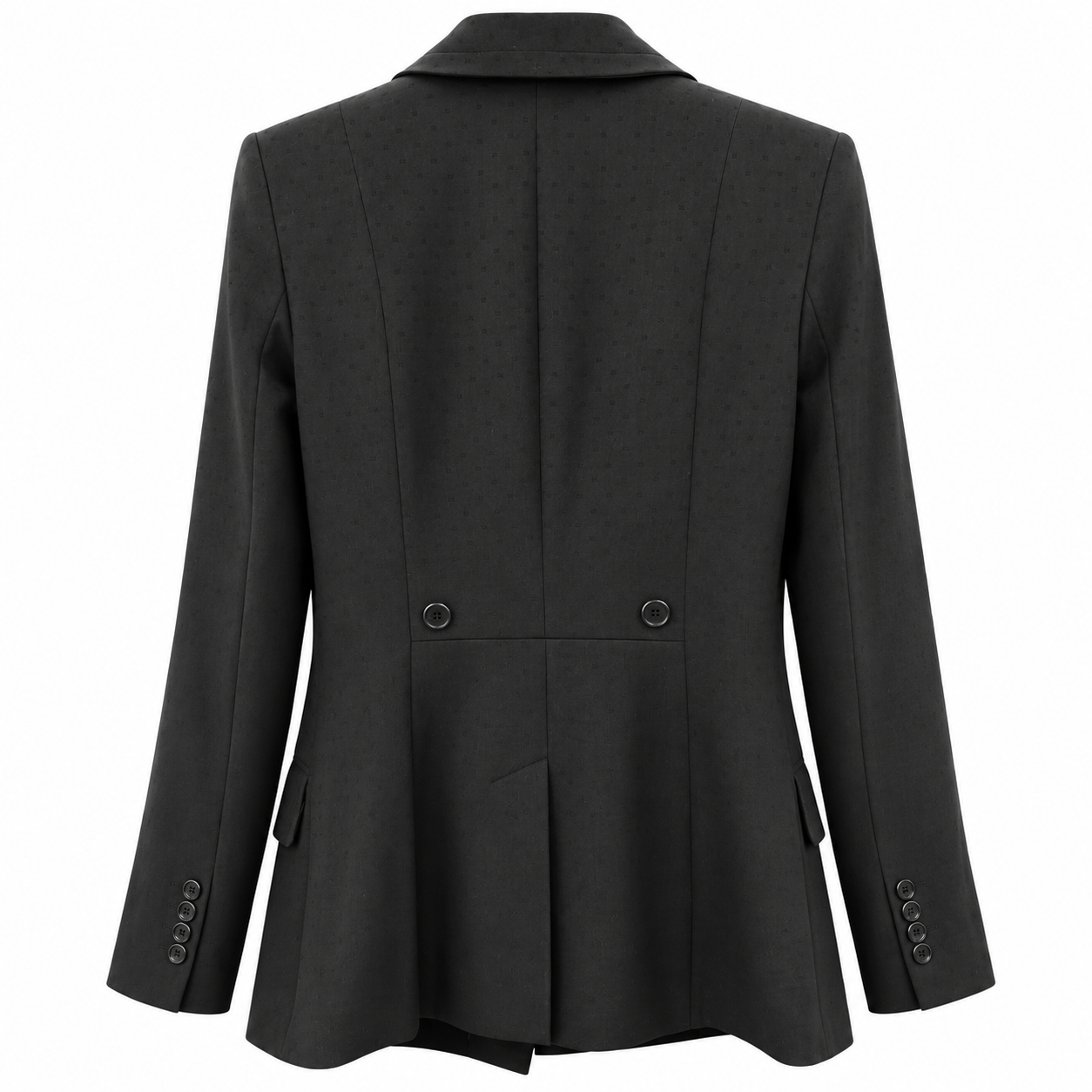Cue Double-Breasted Tailored Blazer – Black Spot Jacquard