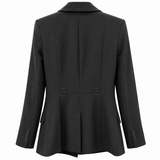 Cue Double-Breasted Tailored Blazer – Black Spot Jacquard