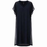 Moochi Sheer Overlay Tabard Midi Dress