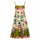 ALEMAIS Printed Linen Midi Dress