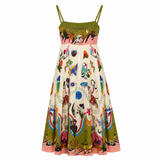 ALEMAIS Printed Linen Midi Dress