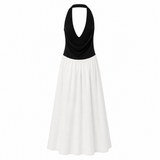 KOOKAÏ Two-Tone Halter Maxi Dress