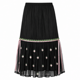 Trelise Cooper Black Tulle Rose Skirt