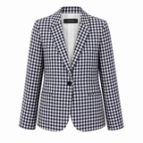 Zara Basic Gingham Check Blazer