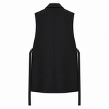 Zara Black Longline Belted Waistcoat