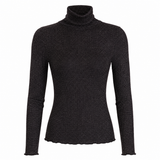 Zara Metallic Knit Roll Neck Top