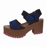 Marni Blue Platform Slingback Sandals