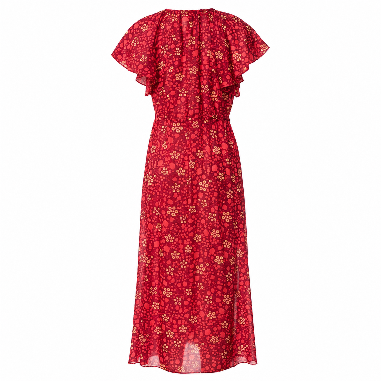 Ulla Johnson Red Floral Midi Dress