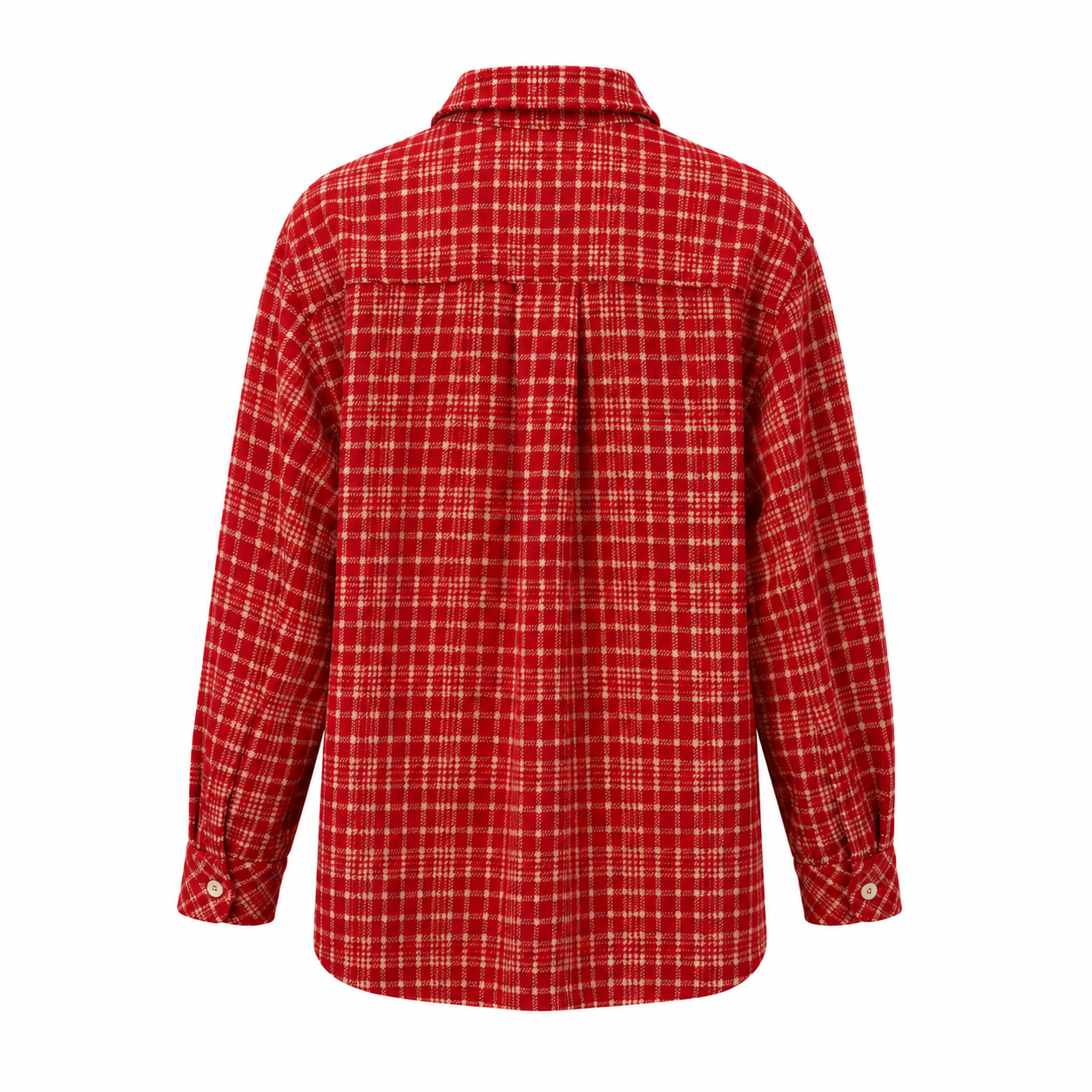 Maggie Marilyn Red & Cream Checked Wool Blend Overshirt