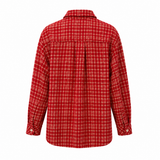 Maggie Marilyn Red & Cream Checked Wool Blend Overshirt