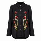 Zara Black Floral Print Shirt