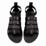 Kathryn Wilson Black Leather Gladiator Sandals