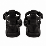 Kathryn Wilson Black Leather Gladiator Sandals