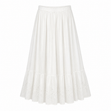 Lonely White Embroidered Maxi Skirt