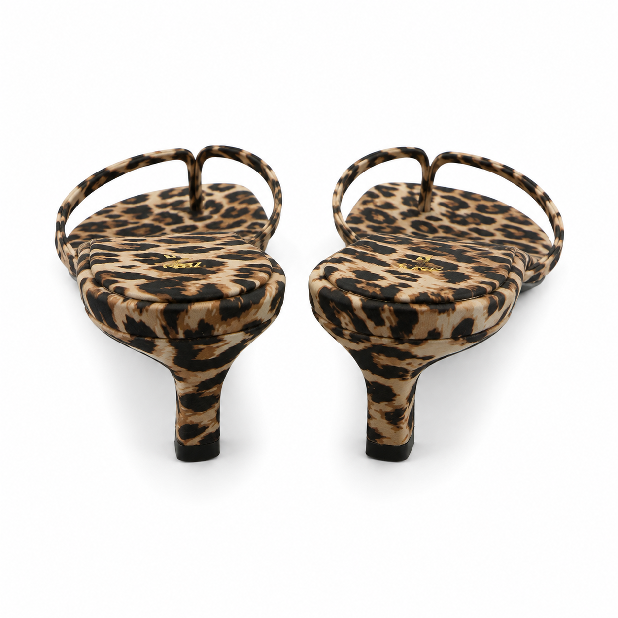 Zara Leopard Print Heeled Thong Sandals