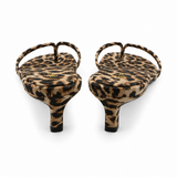 Zara Leopard Print Heeled Thong Sandals