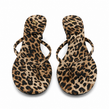 Zara Leopard Print Heeled Thong Sandals
