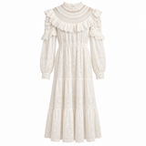 Sea New York White Eyelet Lace Midi Dress