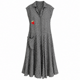 Bottega Veneta Gingham Midi Dress – Strawberry Appliqué