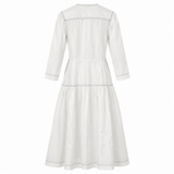 Verner White Contrast Stitch Cotton Dress