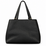 Tory Burch Black Pebbled Leather Tassel Tote