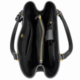 Tory Burch Black Pebbled Leather Tassel Tote
