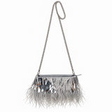 Zara Silver Sequin & Fringe Shoulder Bag