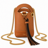 Chloé Walden Leather Phone Pouch Crossbody Bag – Tan