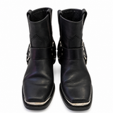 Anine Bing Black Leather Western Harness Boots