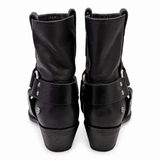 Anine Bing Black Leather Western Harness Boots