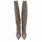 Alexandre Vauthier Taupe Leather Over-the-Knee Boots