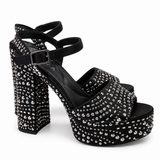 Carvela Black Embellished Platform Heels