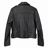 Zara Black Leather Biker Jacket – Size M