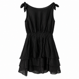 Ruby Black Tie-Shoulder Mini Dress – Size 12