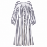 Cotton Striped Midi Dress