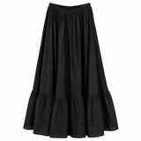 Lonely Black Broderie Maxi Skirt – Size 8