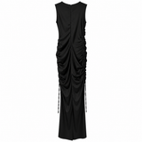 Wynn Hamlyn Black Ruched Maxi Dress