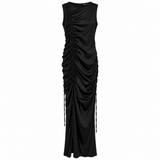 Wynn Hamlyn Black Ruched Maxi Dress