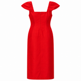 Wynn Hamlyn Red Silk-Blend Midi Dress – Size 14