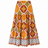 Cara Cara Cotton Printed Tiered Skirt – Size S
