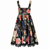 Trelise Cooper Black Floral Linen Midi Dress – Size 6