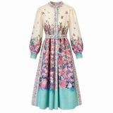 Floral Belted Midi Dress