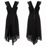 Keepsake Black Ruffle Midi Dress – Size M