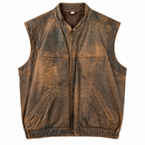 Vintage NZ Made Distressed Leather Vest – Size L